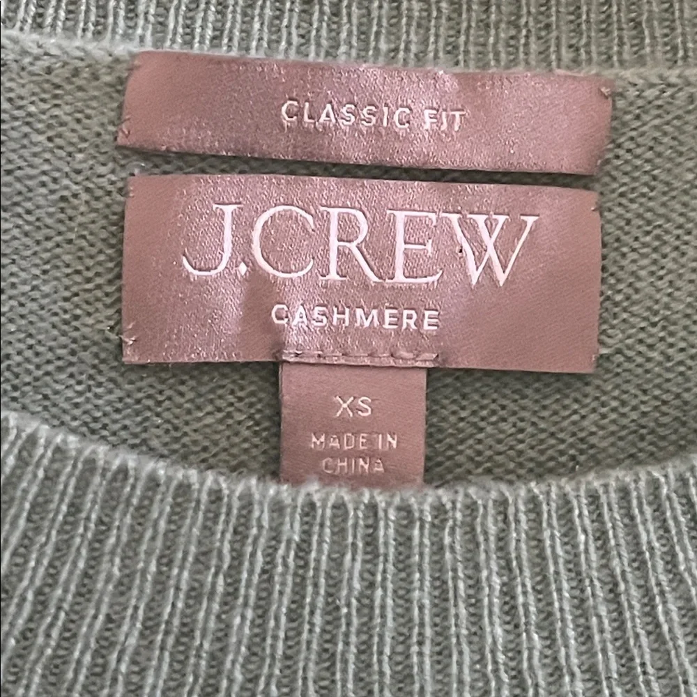 J Crew Light Green Cashmere Crewneck Sweater size XS